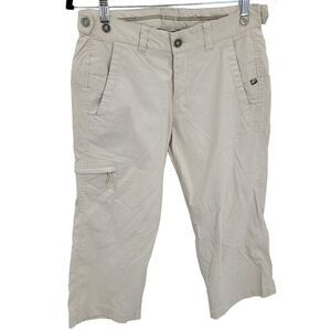 Eddie Bauer Sport Nylon Capri Pants Beige 4 Cropped Stretch Cargo Activewear